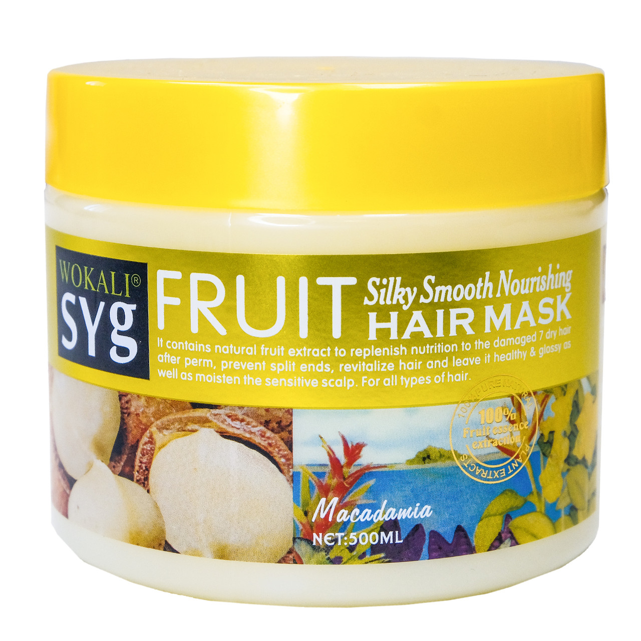 Маска для волосся Wokali Fruit Hair Mask Macadamia гладкі та шовковисті WKL127 500 мл