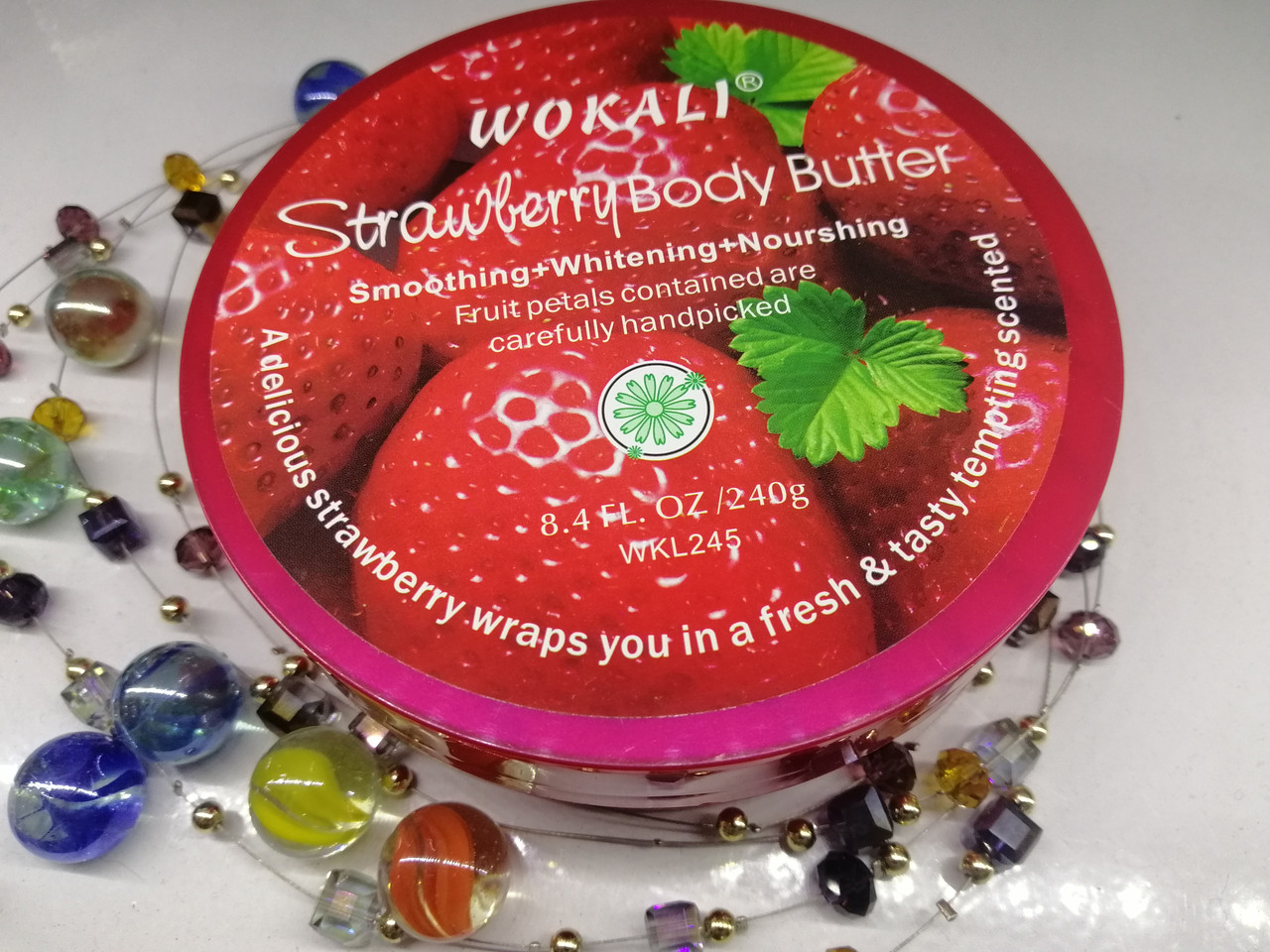 Крем для тела с экстрактом клубники Wokali Strawberry Body Butter 200 ml